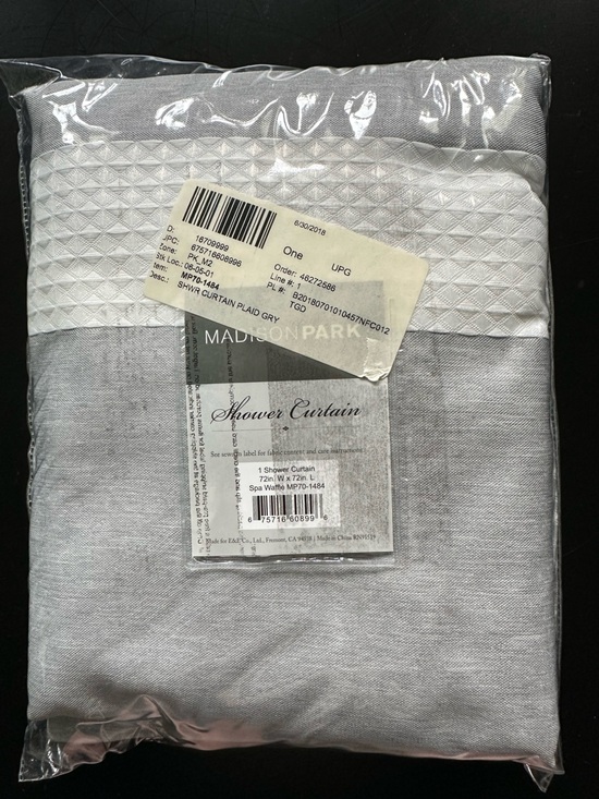 Madison Park Other - Madison Park Gray and White Textured Shower Curtain Panel